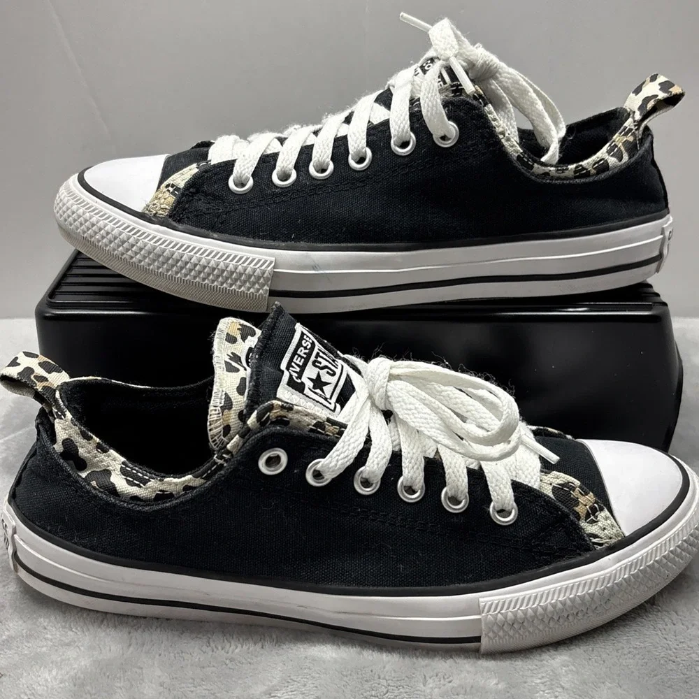 Converse Juniors CTAS Double Upper OX Black/Driftwood Sneakers-Sz 5667211F